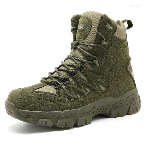 Stivali 2023 Army Combat Man Fashion Tattico per uomo Scarpe antiscivolo da caccia con suola in gomma