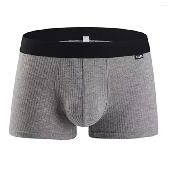 Cuecas masculinas boxers confortáveis elegantes homens u convexo design umidade-wicking tecido macio respirável roupa interior cintura média