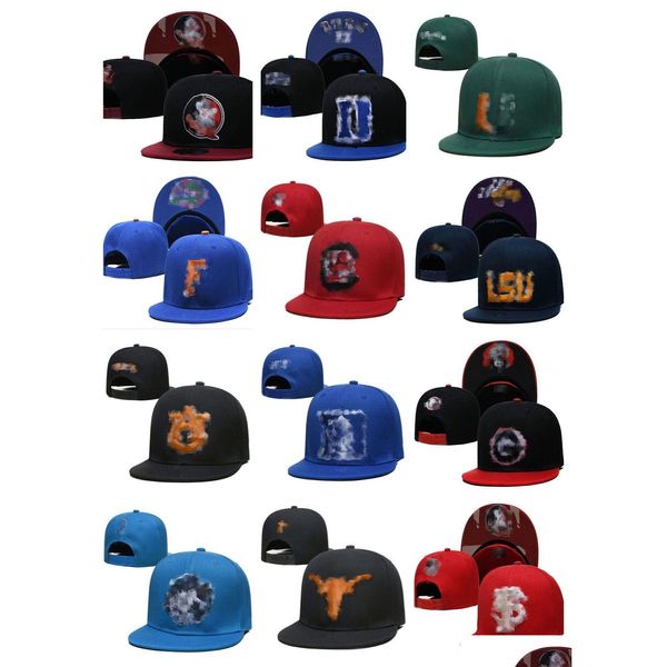 Snapbacks Cappelli firmati Basket Snapback College Baseball Tutte le squadre Logo Ricamo Cotone Calcio Hip Hop Sport all'aria aperta Maglia Bea Dhoex