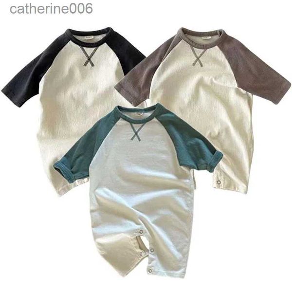 Set di abbigliamento Nuova primavera autunno Body per bebè in morbido cotone Tute per bambini per ragazze Ragazzi Neonato vestiti di un pezzo Stile coreano Pagliaccetto infantileL231202