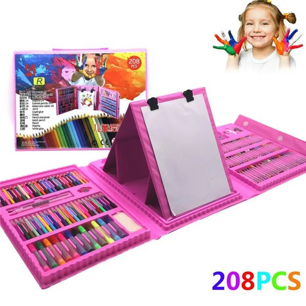 Pennelli per acquerello 208 pezzi/set Pittura Disegno Set d'arte Pennelli Pennarelli Pennarelli per acquerello Matite per acquerello Rifornimenti d'arte Regalo per bambini Anime 231202