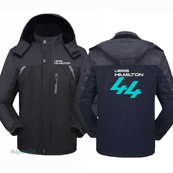 Felpe con cappuccio da uomo 2023/2024 Nuova F1 Formula One Racing Team Felpe Driver Lewis Hamilton Digital 44 Inverno Cotone imbottito Spessa Cappotti caldi Cerniera in pile Lungo Jack Z4xq