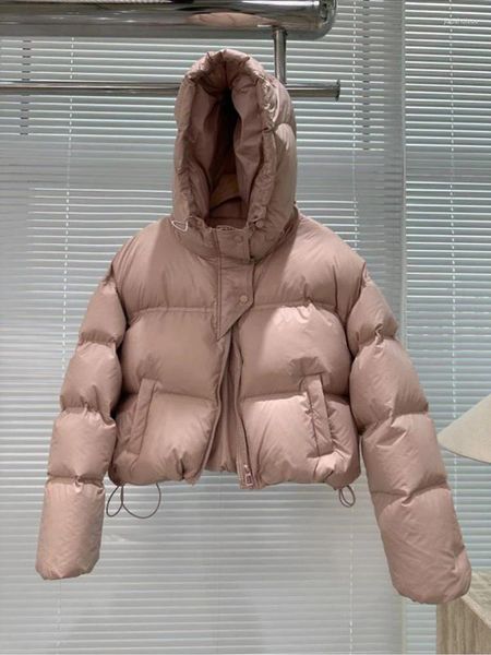 Casacos de Trench das Mulheres 2024 Inverno Mulheres Jaqueta Curta Grosso Com Capuz Algodão Acolchoado Feminino Solto Puffer Parkas Senhoras Ultra Leve Quente Casual