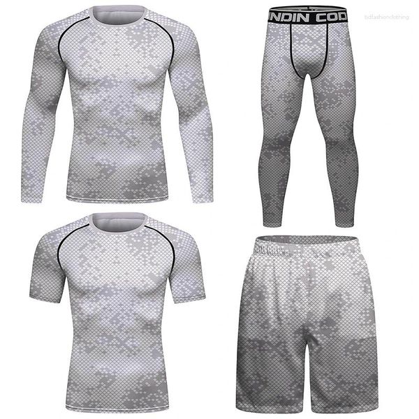 Herren-Trainingsanzüge Cody Lundin White Stappling Set für Männer 50 UV-Schutz-Shirt Rashguard Langarm Surfen Schwimmen Strandbekleidung