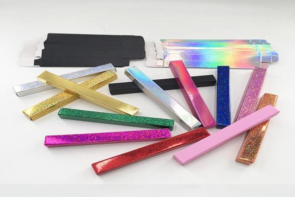 Glitter aangepaste eyeliner verpakking holografische gouden vloeibare eyeliner zachte dozen8317110