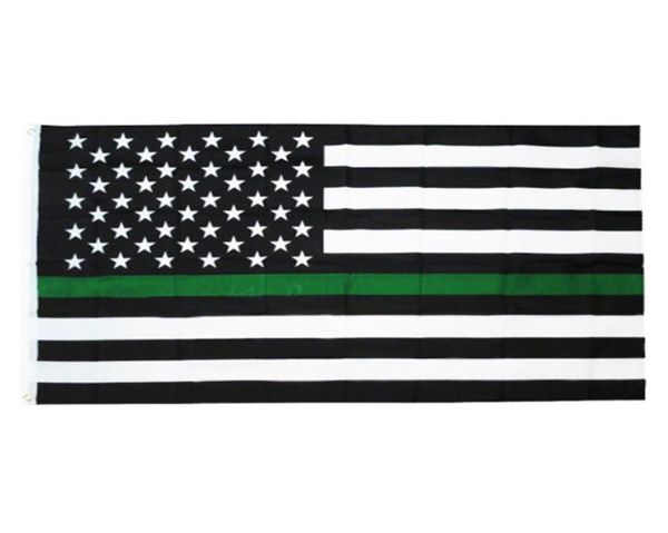 3x5 футов тонкая зеленая линия Флаг США Армия Военные Шерифы Пограничный патруль Парк Рейнджеры Охотники Охрана дикой природы Окружающая среда7857027