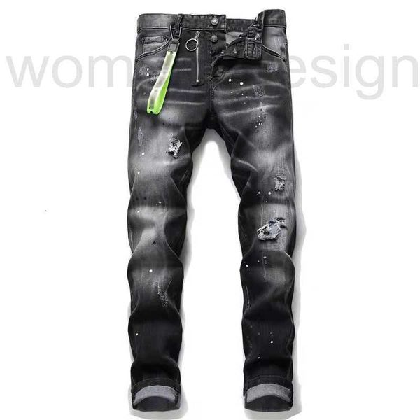 Jeans da uomo Designer di lusso da uomo pantaloni jeans di lino Hip Hop Uomo Distressed Strappato Biker Slim Fit Moto Denim Per JJMF