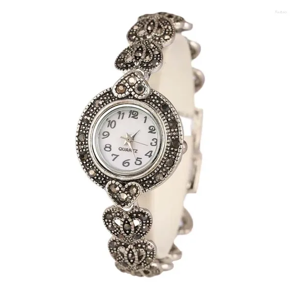 Orologi da polso Stilista Promozione Braccialetti in argento tibetano Orologio da polso con cinturino in cristallo al 26% per donna