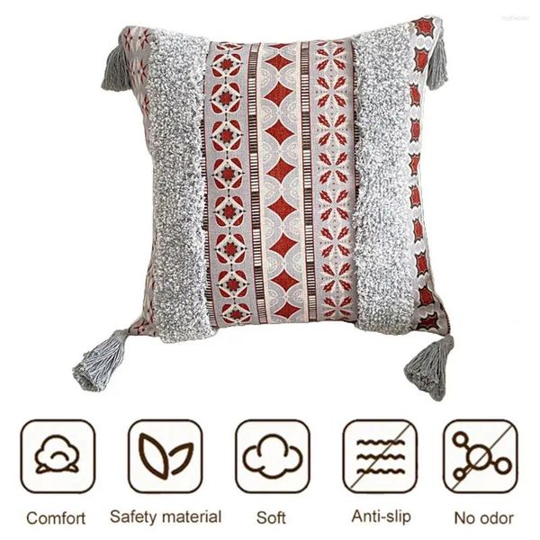 Подушка Декоративная наволочка в богемном этническом стиле с геометрическим рисунком и кисточками Шикарный хлопковый диван, украшение для спальни