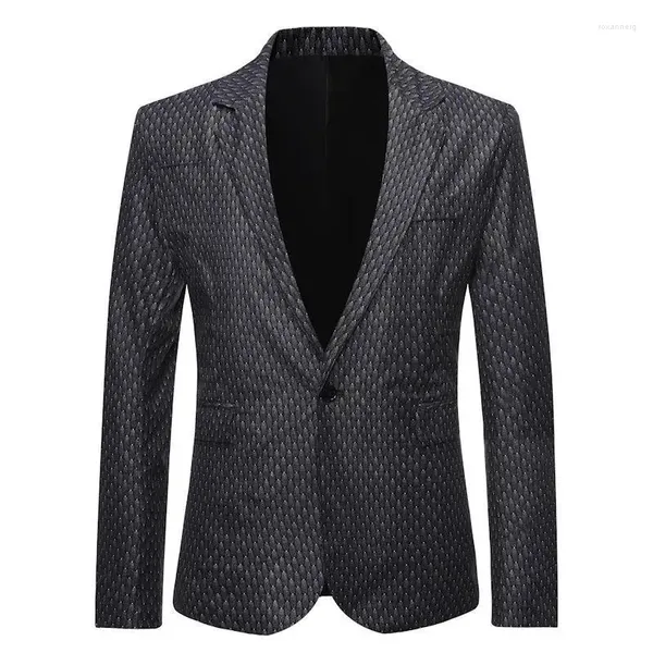 Ternos masculinos blazer casacos fino ajuste jaqueta casual para homens moda xadrez projetos preto vermelho grade casaco