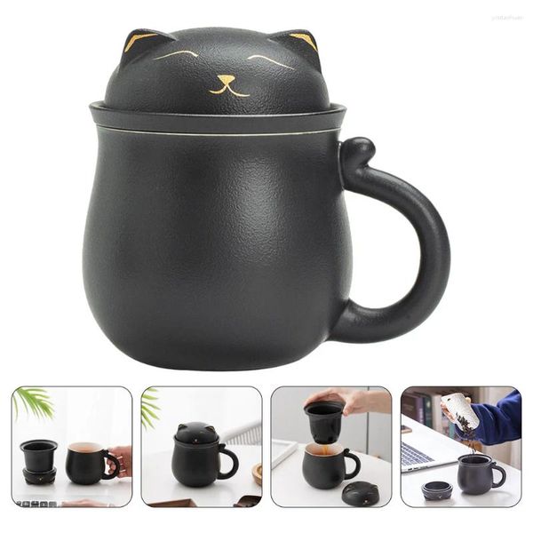 Weingläser Teetasse Haushaltsbecher Tragbare Keramik Home Handheld Kaffee Wasser mit Siebbechern