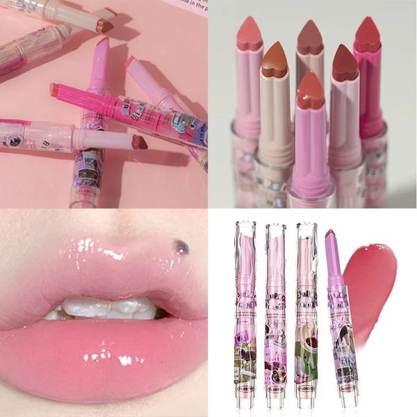 Matite per labbra FLORTTE Love Heart Penna per rossetto Gelatina Rossetto Lucidalabbra Smalto Bastone per trucco Idratante Gelatina Lucidalabbra Bellezza Cosmetici coreani 231202