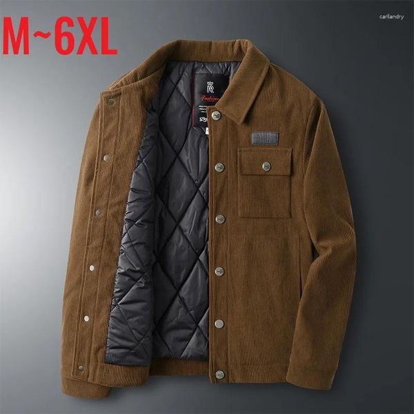 Männer Jacken Baumwolle Gepolsterte Cord Warme Winter Jacke Knopf Windjacke Herbst Strickjacke Vintage Kausalen Parka Schwarz Männlich