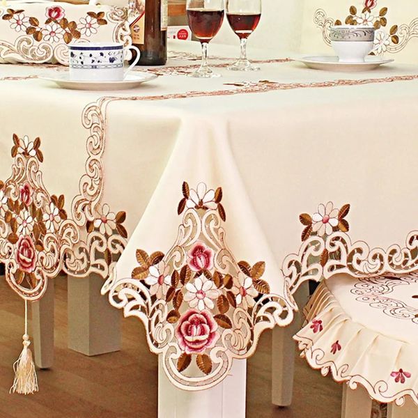 Runner da tavolo europeo in stoffa ricamata con bandiera artistica, decorazione per la casa del tè, prodotto 231202