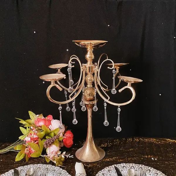 Suporte de vela de metal de cristal, suporte de vela de anjo, peças centrais, mesa de casamento, lustre, suporte de flores, peças centrais 79