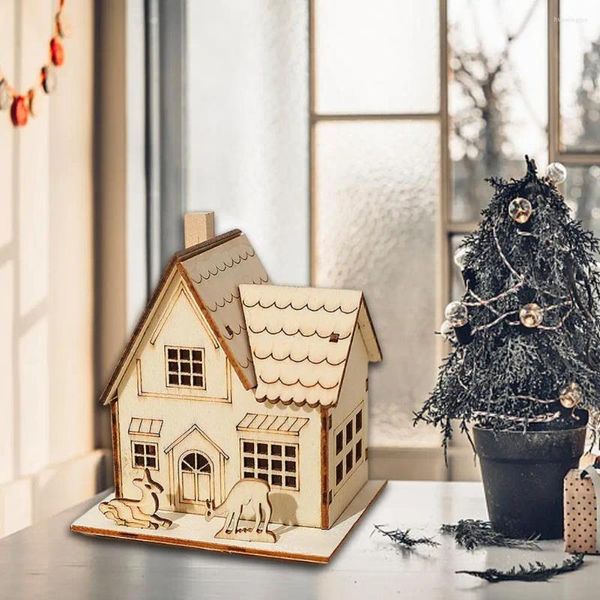 Weihnachtsdekorationen, Mini-Hausbaum, dekorative leuchtende Verzierung, Tischdekoration für Zuhause