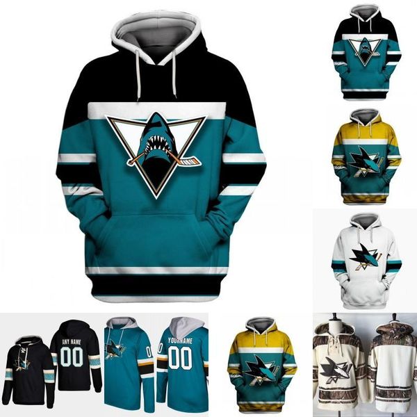 San Jose Sharks Hoodie Jersey Heren 8 Joe Pavelski 9 Evander Kane 39 Logan Couture 65 Erik Karlsson 88 Brent Burns Hockeyshirts