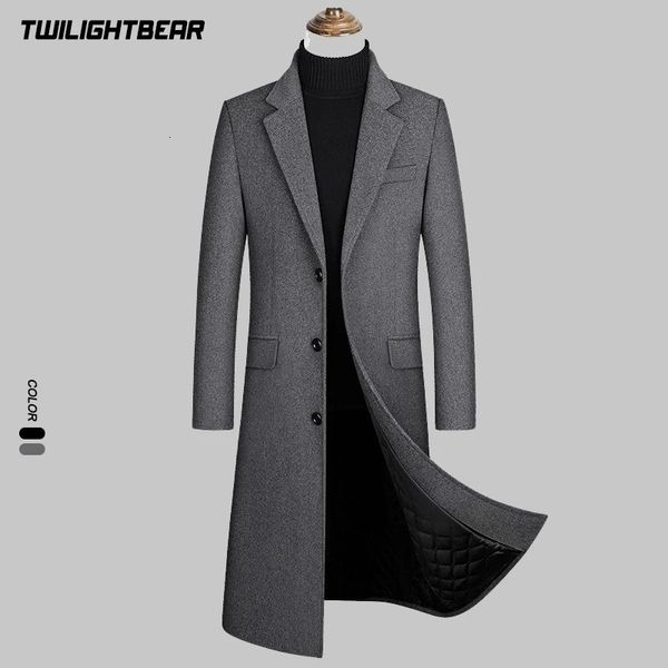 Erkek Yün Karışımları 2023 Kış Paltolar Kalın uzun pamuklu pamuklu palto paltalı ince iş rahat paltosu erkekler giyim yün hendek t3f9009 231202