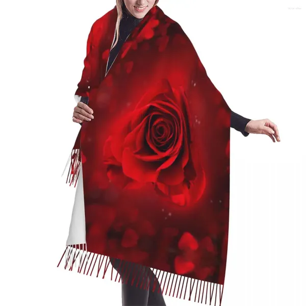 Schals Herbst Winter Warm Rose Blossom In Herzform Mode Schal Quaste Wrap Neck Stirnband Hijabs Stola