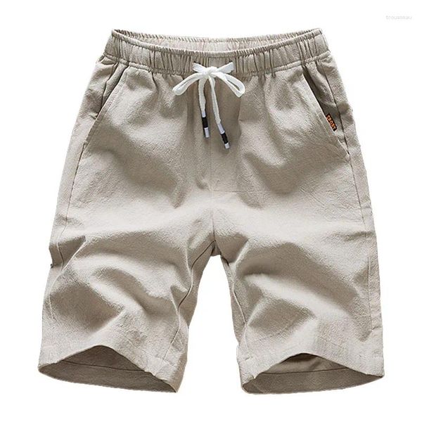 Männer Shorts Männer 2023 Sommer Casual Herren Bermuda Atmungsaktive Leinen Baumwolle Hosen Strand Board Kurze Homme Masculina