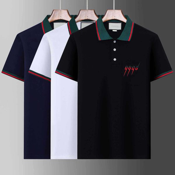 Mens Polos Camisas de Verão Roupas de Marca Algodão Manga Curta Designers de Negócios Tops Camiseta Casual Listrado Roupas Respiráveis M-4XL