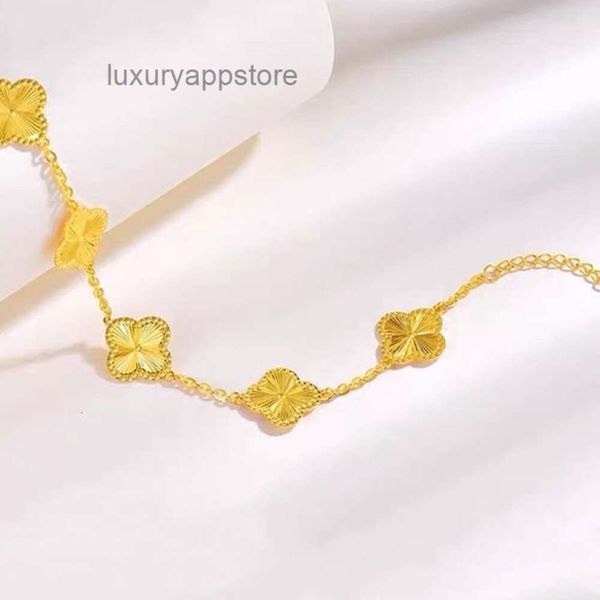 Bracciale di design di lusso con trifoglio Bracciale classico di moda con quadrifoglio in oro 999 placcato in oro Cento regali di San Valentino
