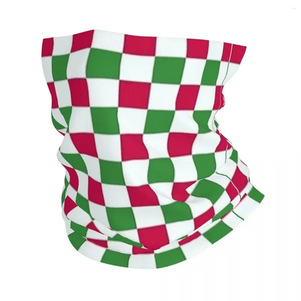 Lenços Natal Checkerboard Bandana Pescoço Capa Impresso Geométrico Checkered Balaclavas Magic Scarf Headband Caminhadas Unisex Adulto Inverno