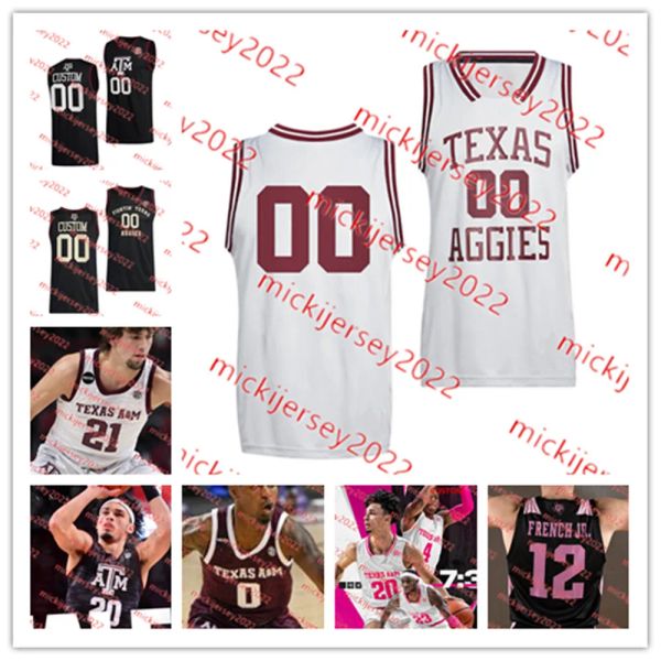 College trägt Texas A M Aggies Basketball-Trikot, maßgeschneidertes Ed-Herrenjugend-Trikot, Tyrece Radford, Dexter, Dennis Khalen, Robinson, Hayden H