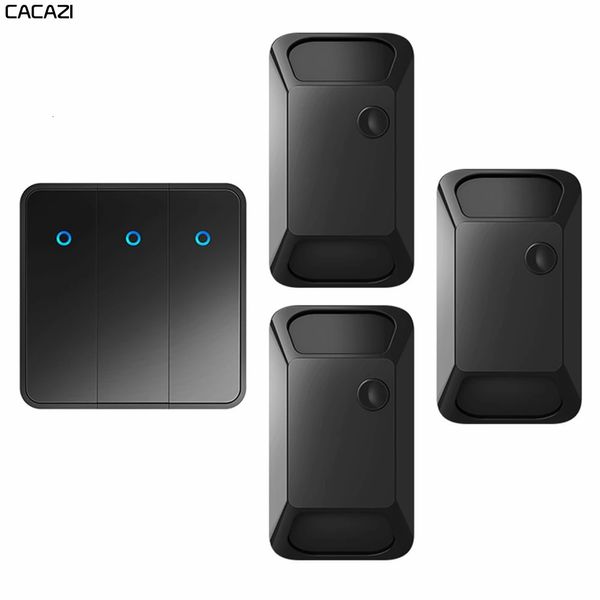 Schalterzubehör CACAZI Wireless Smart Push Switch Licht 43 Hz 300 M RF Fernbedienung AC 100 V 240 V Empfänger 2000 W Wandpaneel Taste Deckenleuchte 231202