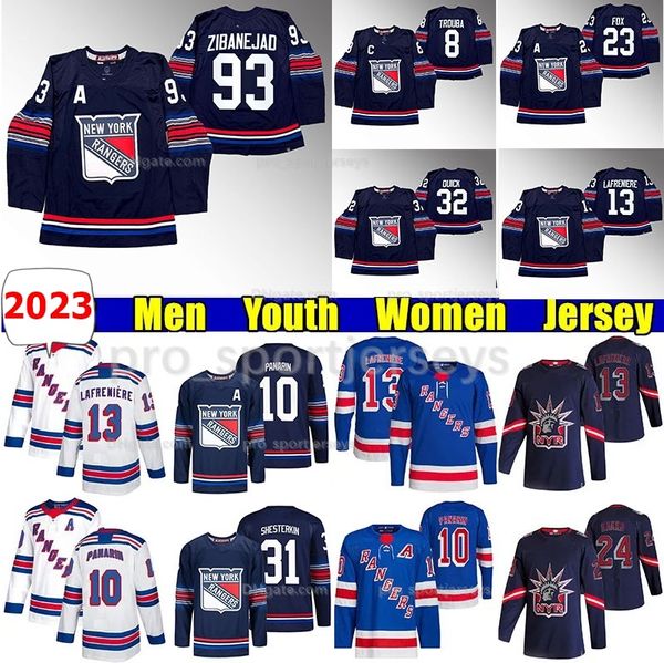 Jacob Trouba K'andre Miller Maglia NY Rangers 2023-24 Terza maglia Igor Shesterkin Ryan Lindgren Chris Kreider Mika Zibanejad Adam Fox Artemi Panarin Trocheck