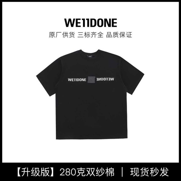 Мужские футболки We11done Takack Badge Корейское издание Модная брендовая мужская пара в одном стиле High Street Fog Свободная хлопковая футболка с короткими рукавами