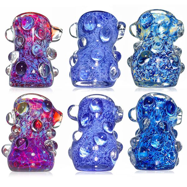 Hammerglas Handrohrlöffel Handpipe Rauchglas Schalen Handblasen Löffel Rohre 3,5 Zoll Glasrohrschüssel Kopfige kleine Taschenrohr Handblasen Rauchrohre