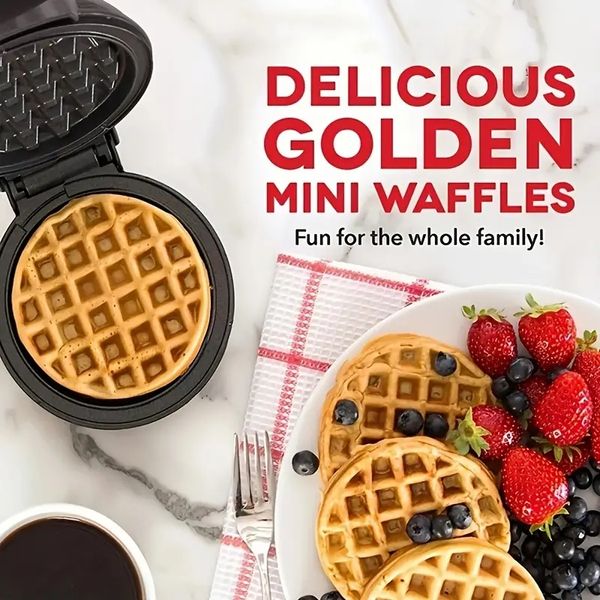 1 Stück, Mini-Waffeleisen für einzelne Waffeln, Chowder, Keto-Chaffles, leicht zu reinigen, antihaftbeschichtete Oberfläche, Kochgeschirr, Küchenutensilien, kleine Küchengeräte