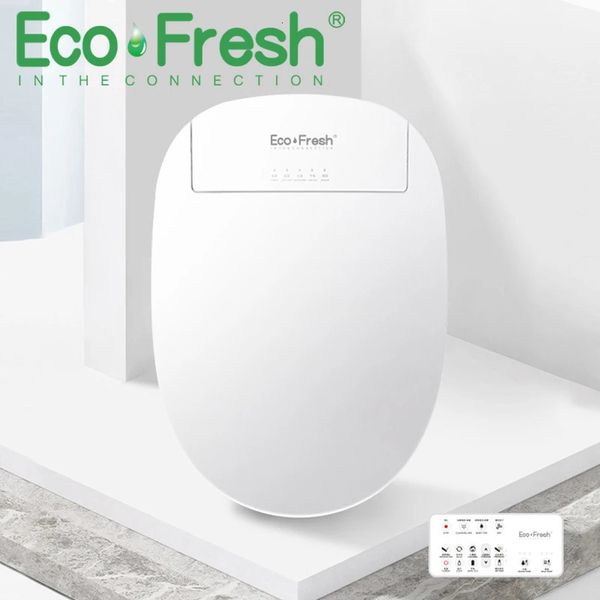 Набор аксессуаров для ванны Ecofresh Интеллектуальное сиденье для унитаза Электрическая крышка для биде Умное сиденье для унитаза с подогревом Светодиодная подсветка Умная крышка унитаза 231202