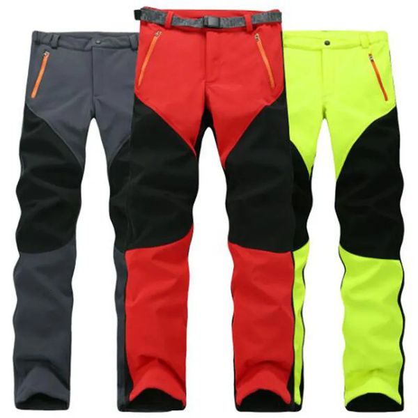 Pantaloni da esterno Outdoor Inverno Uomo Spessore Caldo Pile Pantaloni da trekking Pantaloni Softshell Impermeabile Antivento Termico Campeggio Arrampicata su sci Taglie forti 231202