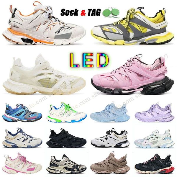 top low track led 3.0 2.0 scarpe casual designer uomo donna moda camminare tracce runner sneakers piattaforma fondo completo bianco e nero rosa giallo grigio mocassini traienrs