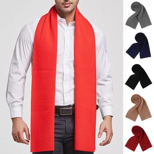 Lenços inverno homens cachecol longo masculino quente faux cashmere moda macio xale envoltório para desgaste formal cor sólida