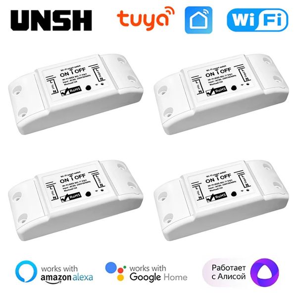 Interruptores Acessórios Tuya Smart WiFi Switch Mini Breaker Life Controle Remoto Sem Fio Funciona com Alexa Google Home Yandex Alice 231202