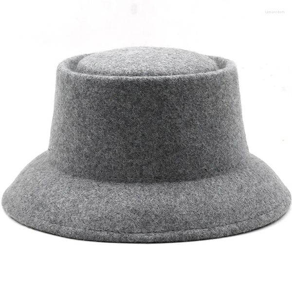 Berets Mulheres Torta De Porco Chapéu Lã Jazz Senhora Aba Larga Preto Panamá Cavalheiro Gambler Top Trilby Fedora Para Menina