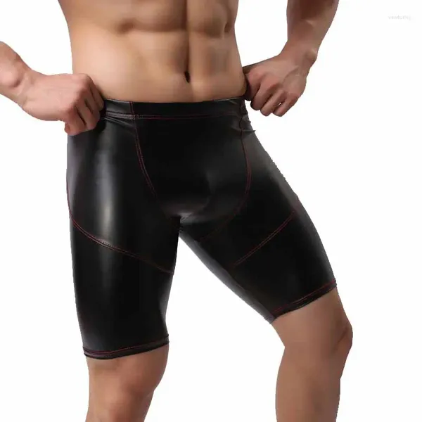 Pantaloncini da uomo Pantaloni sportivi in similpelle Pantaloni sportivi sexy Abbigliamento uomo Cargo