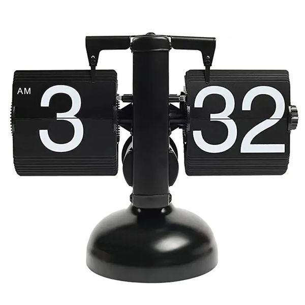 Relógios de mesa de mesa estilo moderno flip clock girando página tempo para decoração de mesa de casa com tecnologia cheia de sentido 231202