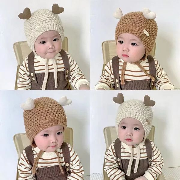 Kapaklar Şapkalar Kore tarzı Sonbahar Kış UNISEX Sevimli Pompom Pamuklu Kulak Şeytan Doğdu Çocuklar İçin Kızlar KIZ KIZ Bebek Erkek Bebek Şapkaları Beaine Bonnet 231202