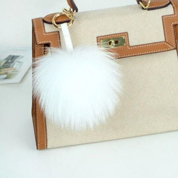 Schlüsselanhänger 15 cm Fellknäuel Pompom Schlüsselbund Natürlicher Waschbär Schlüsselanhänger Anhänger Tasche Charme Kreative Kleidung Hüte Accessoires Geschenk