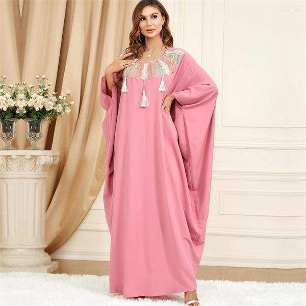 Abbigliamento etnico Ramadan Donne musulmane Moda Abaya Abito maxi oversize Turchia Caftano arabo Islam Jalabiya Caftano Kimono Medio Oriente Eid