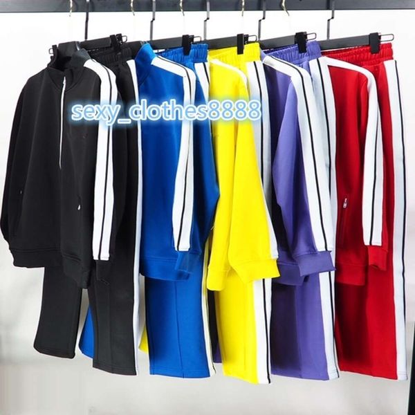 Set di tute firmate per abbigliamento sportivo a maniche lunghe, streetwear, jogging, giacca casual con zip - set da 2 pezzi