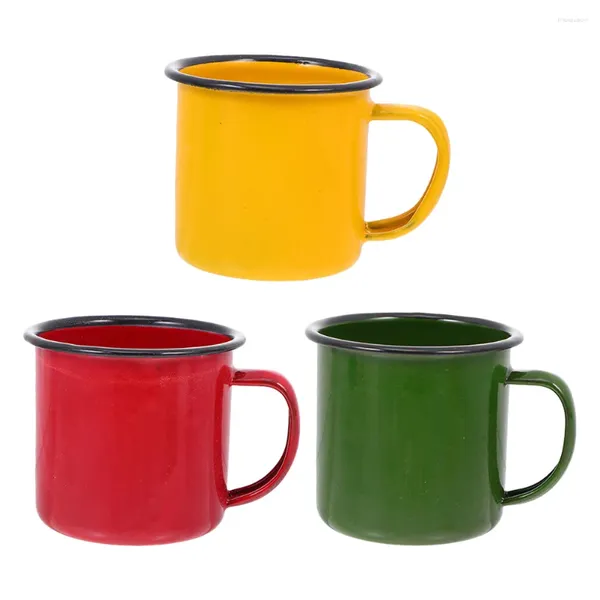 Weingläser, faltbare Tasse, farbige Emaille-Tasse, Edelstahl-Kaffeebecher, Tassen im Retro-Stil