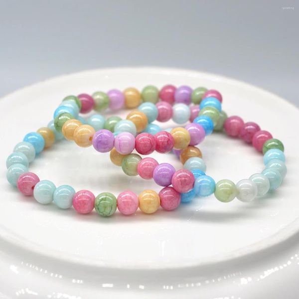 Strang 3 Teile/satz Bunte Koreanische Mode Candy Farbige Perlen Mehrschichtige Kristall Glas Jade Armbänder Für Mädchen Geburtstag Geschenke
