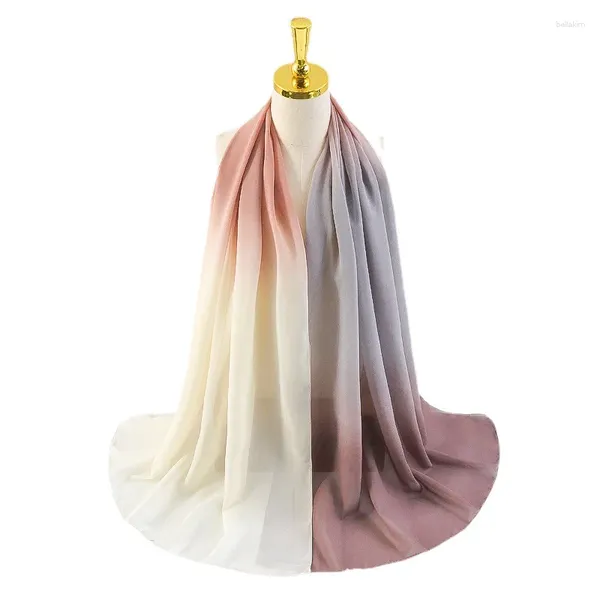 Sciarpe 180 70 cm Sciarpa lunga in chiffon di colore sfumato Moda Donna Scialle primavera autunno