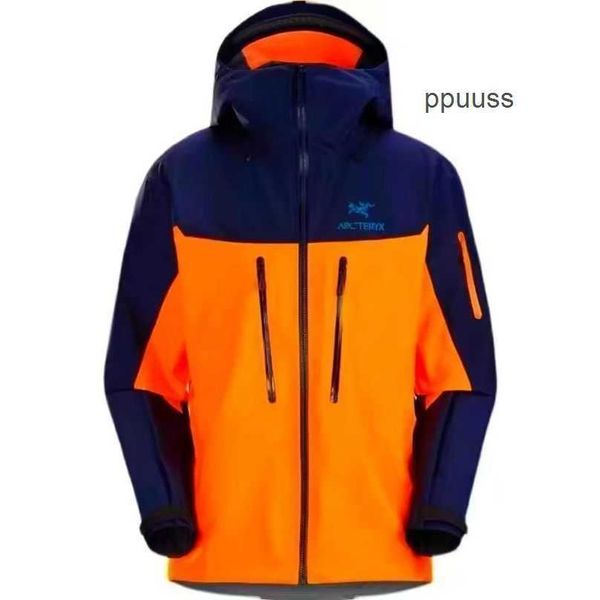 Designer-Jacken von Arcterys, authentische Arc-Mäntel für Herren, Big Bird ALPHA SV JACKET LNY Year of the Tiger Limited Blue Orange Blocked Waterproof Sprint-Jacke