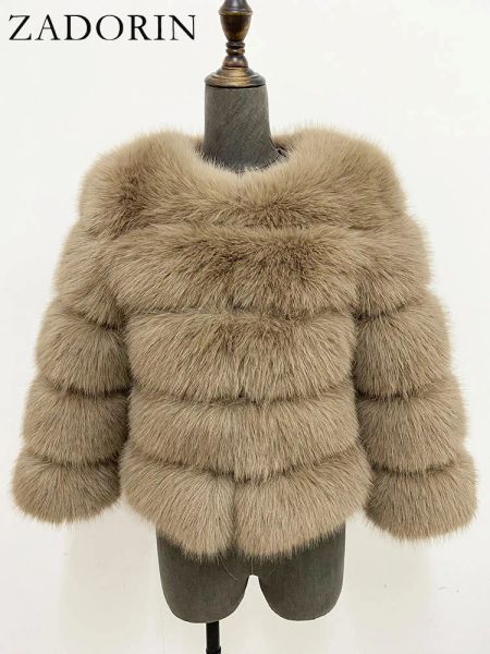 ZADORIN Cappotti di visone Autunno Inverno Soffice cappotto di pelliccia sintetica nera Donna Elegante caldo e spesso giacche di pelliccia sintetica per le donne Top Marchio di lusso all'ingrosso Maglione piumino